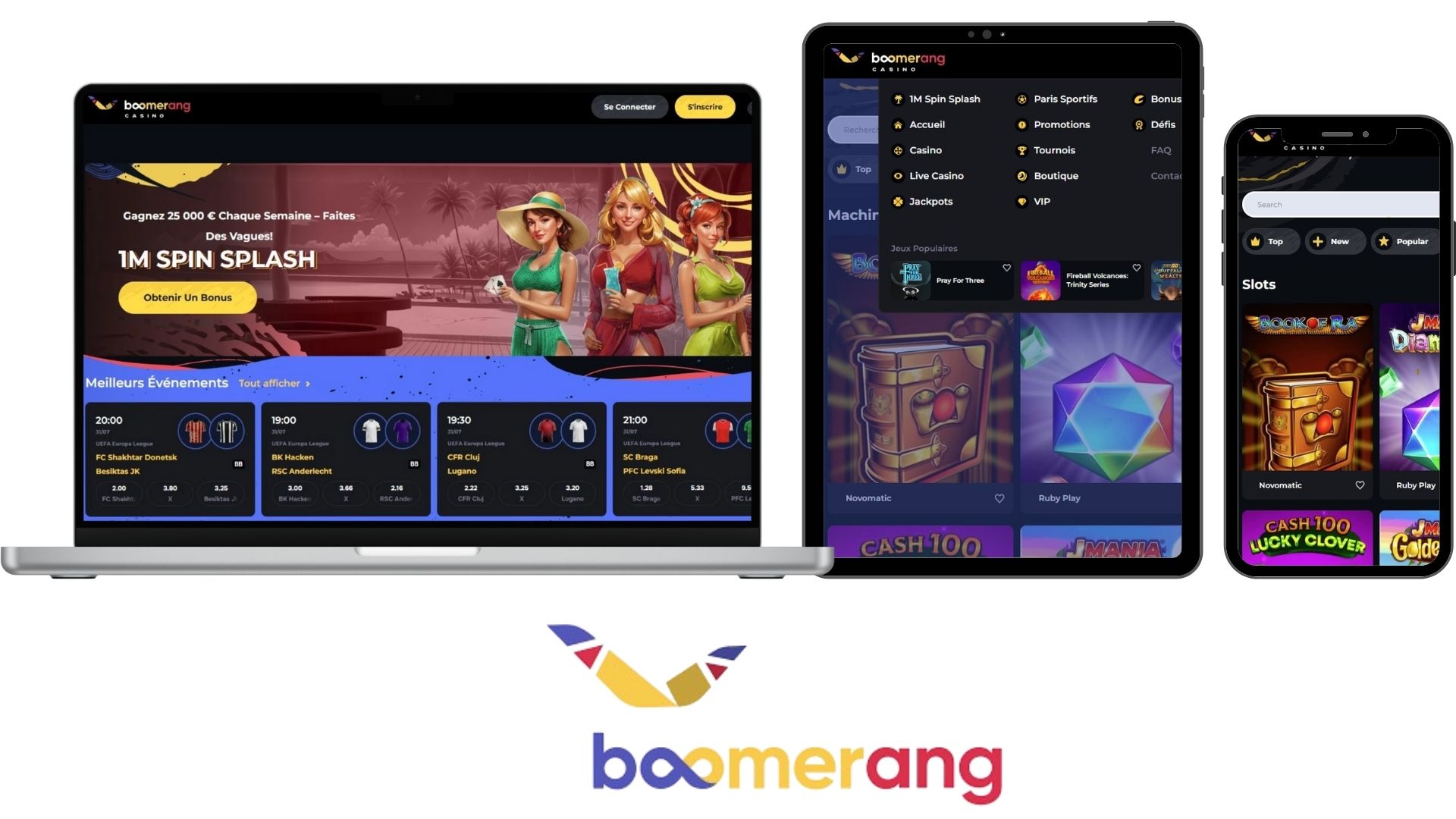 Boomerang Casino sur mobile et ordinateur